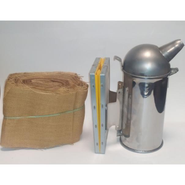 Juta per affumicatore con affumicatore in metallo per api