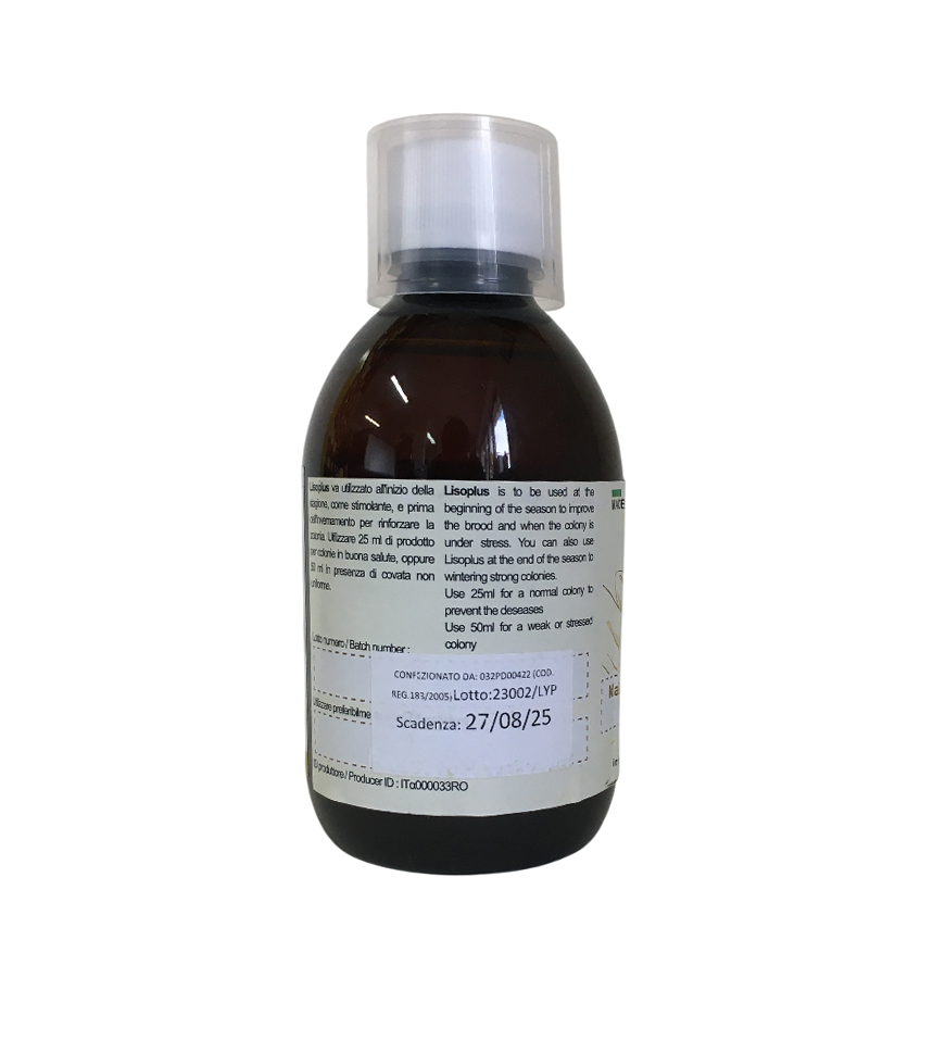 Dettaglio etichetta Lisoplus 250 ml con lotto e scadenza