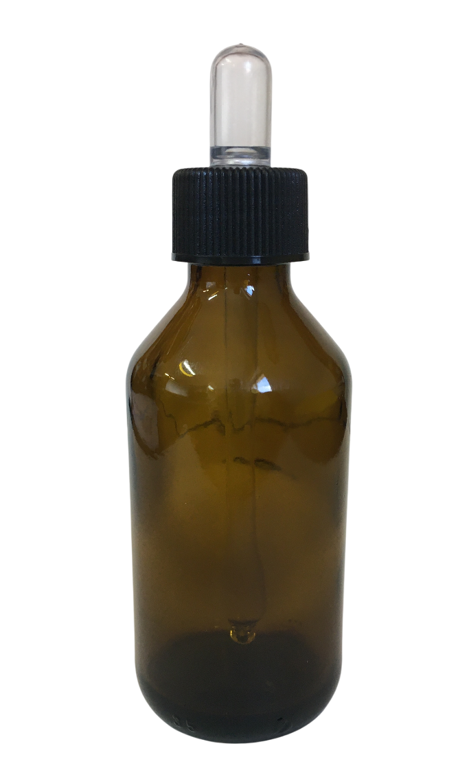 flacone in vetro ambrato da 100 ml con contagocce per apicoltura cosmetica e laboratorio