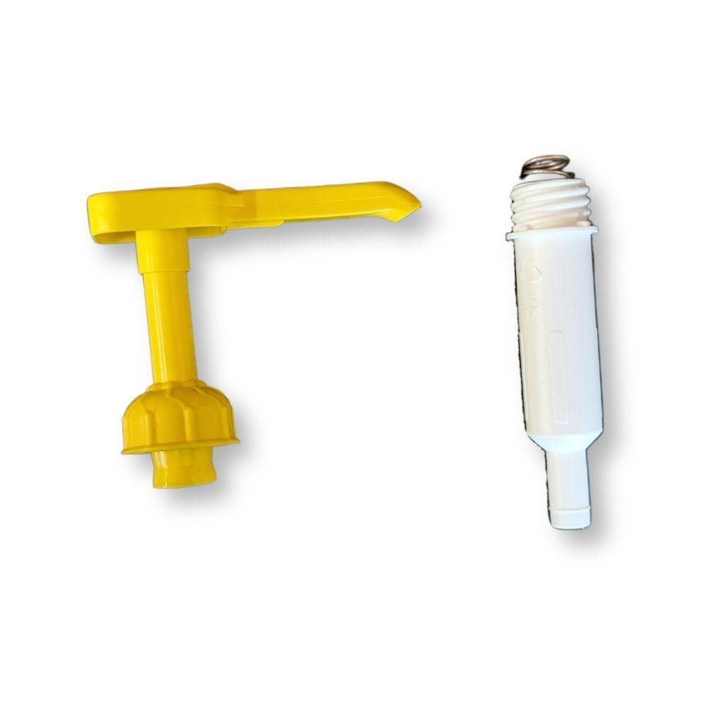 Componenti smontati della pompetta dosatore miele per vasetti