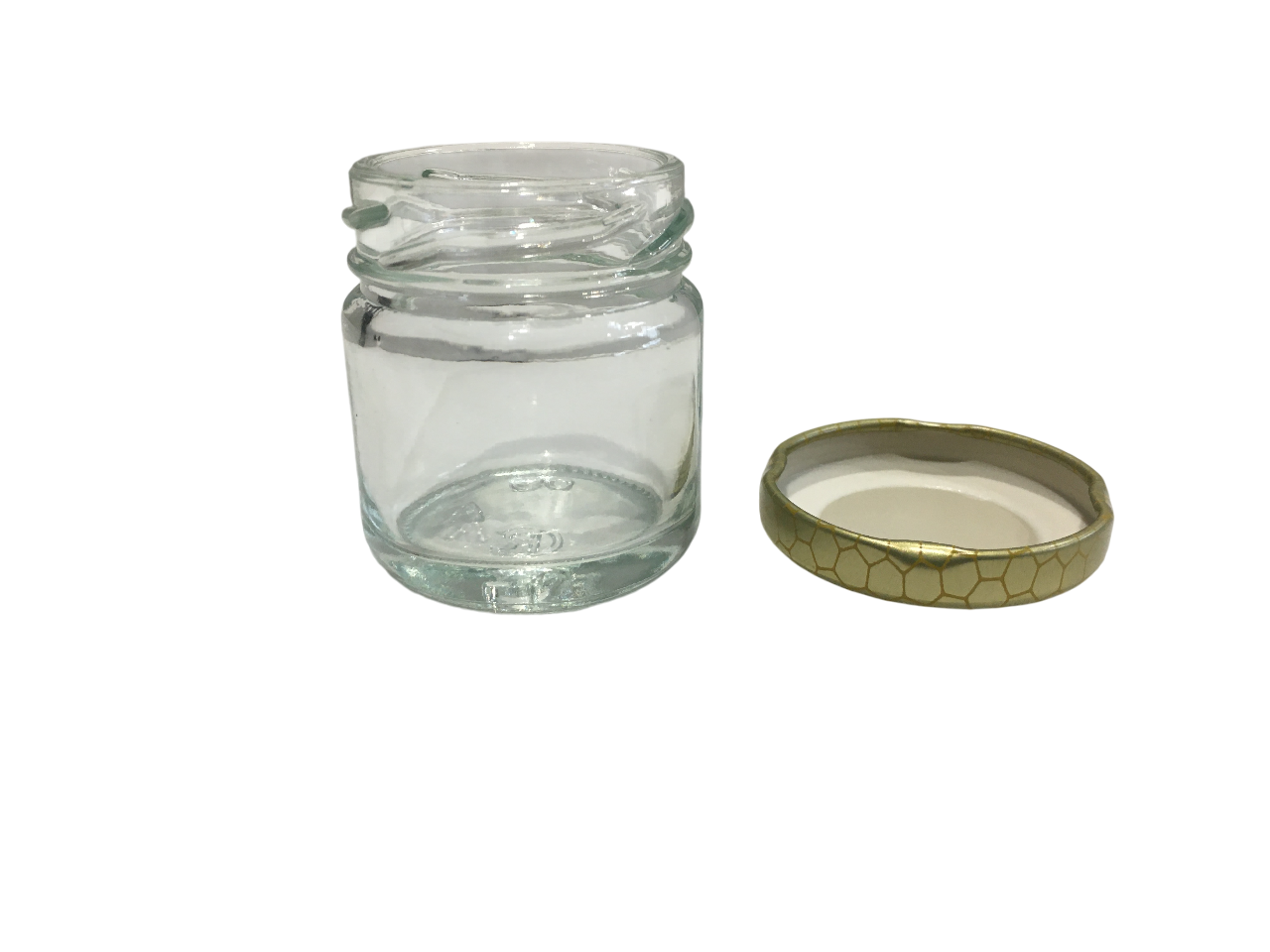 vasetto singolo vetro mignon 40 ml con tappo vite oro alveare