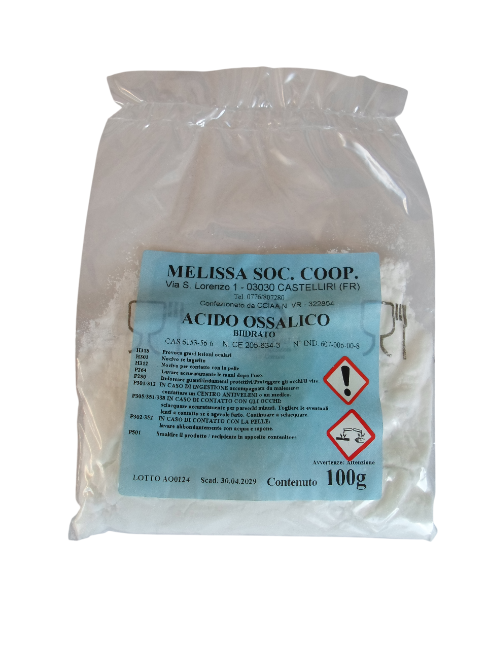 confezione acido ossalico puro in polvere 100 grammi apicoltura utilizzo professionale