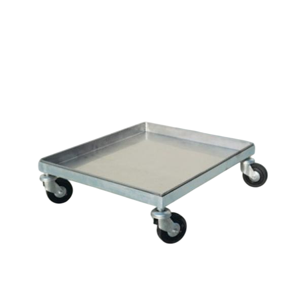 carrellino portamelari in acciaio inox con ruote per movimentazione melari 43x50 cm apicoltura