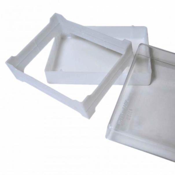 favetto grande in plastica per miele in favo con fondo e coperchio smontati colore bianco
