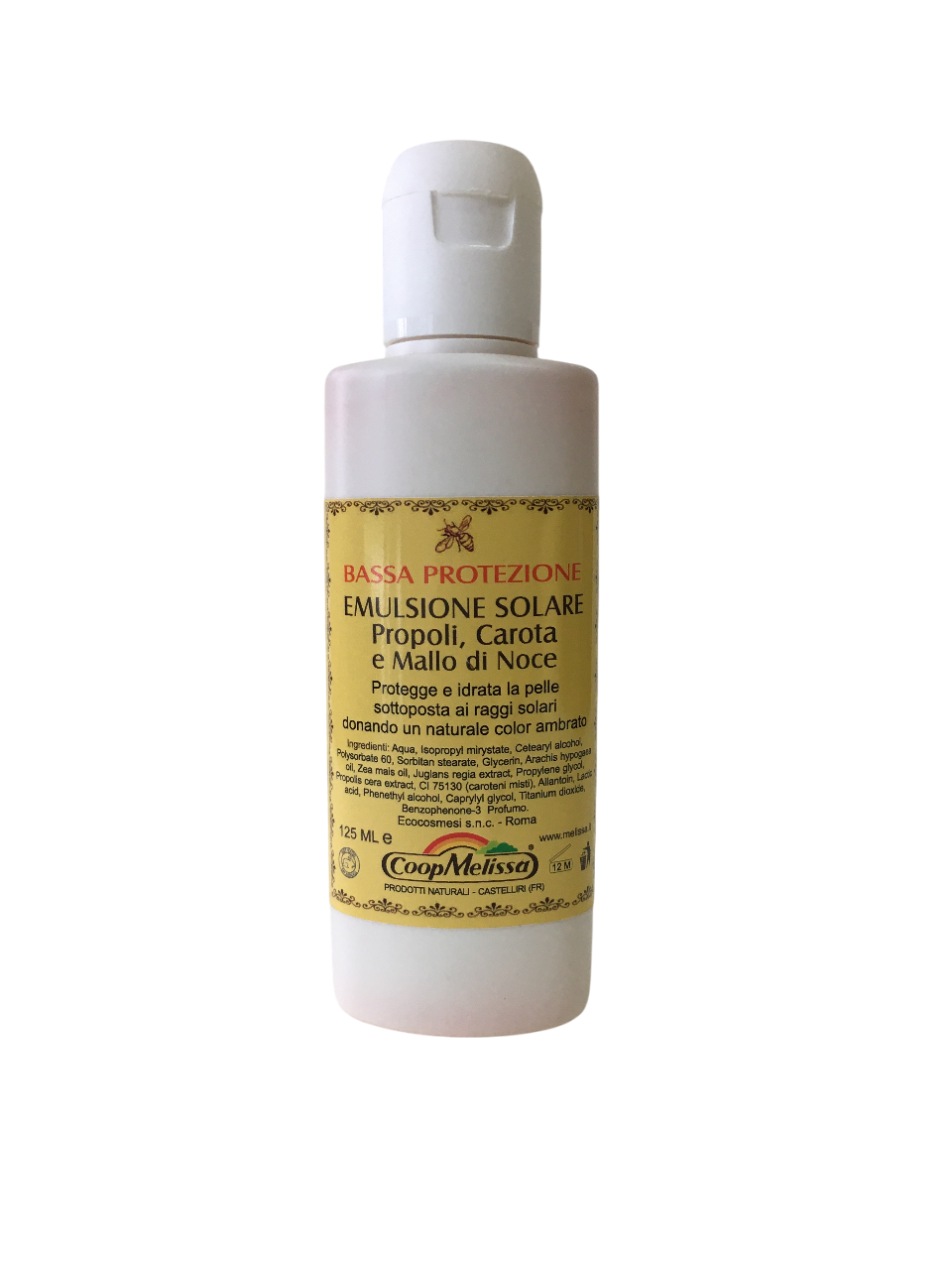Emulsione solare propoli carota noce flacone bassa protezione 125ml