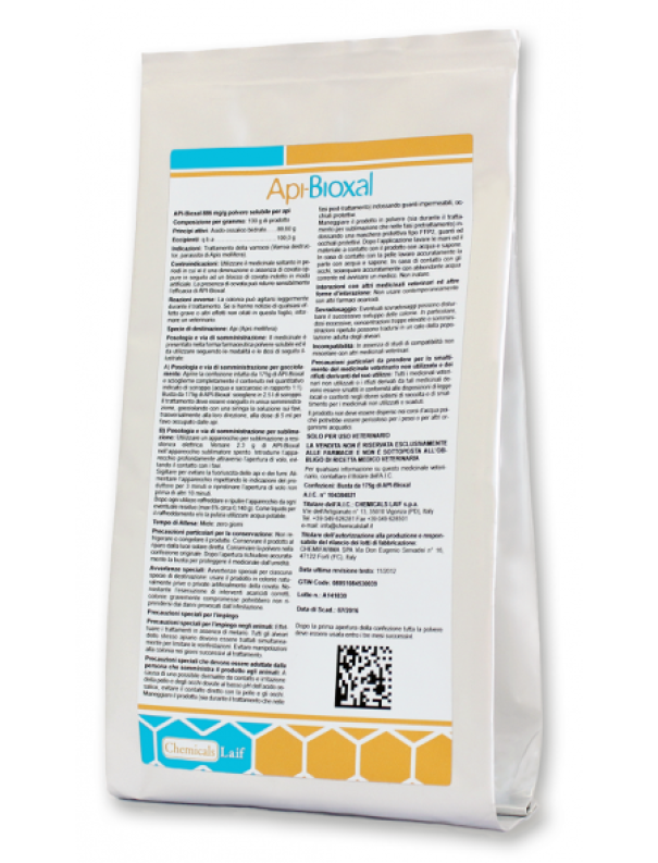 busta Api Bioxal Laif trattamento antivarroa acido ossalico 156g confezione originale