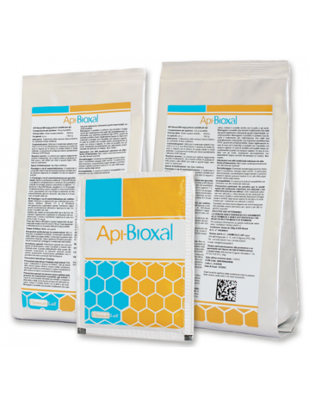 Bustine di Api Bioxal Laif trattamento antivarroa acido ossalico in vari formati per apiario biologico