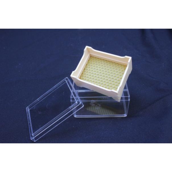 favetto mini plastica bianco con foglio cereo pronto per miele in favo confezionato in trasparente