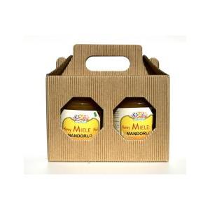 Scatoletta porta vasetti avana per 2 vasi da 250 g di miele