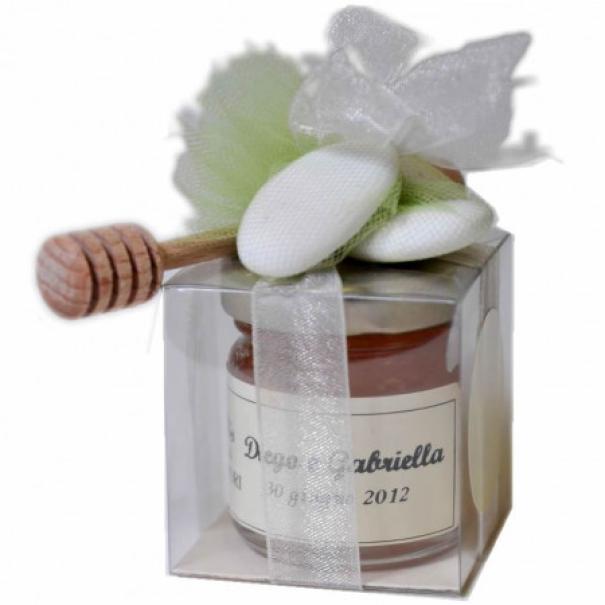 scatolina trasparente 5x5x5 per vasetti bomboniera confezione regalo miele
