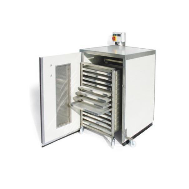 Essiccatoio professionale aperto con 15 cassetti in acciaio inox per polline