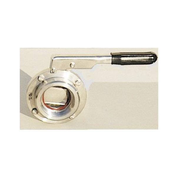 Rubinetto a farfalla in acciaio inox diametro 50 mm con leva ergonomica