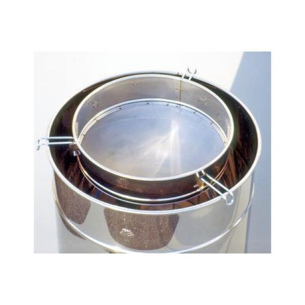 filtro per miele in acciaio inox per maturatori da 50 a 100 kg posizionato su maturatore con supporti regolabili