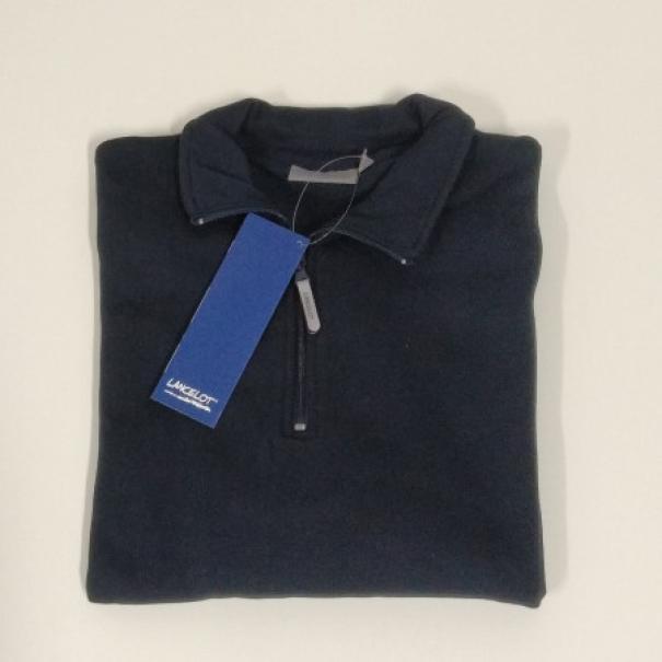  felpa/maglia con mezza zip (blu-grigio) taglie forti 4xl - foto 1