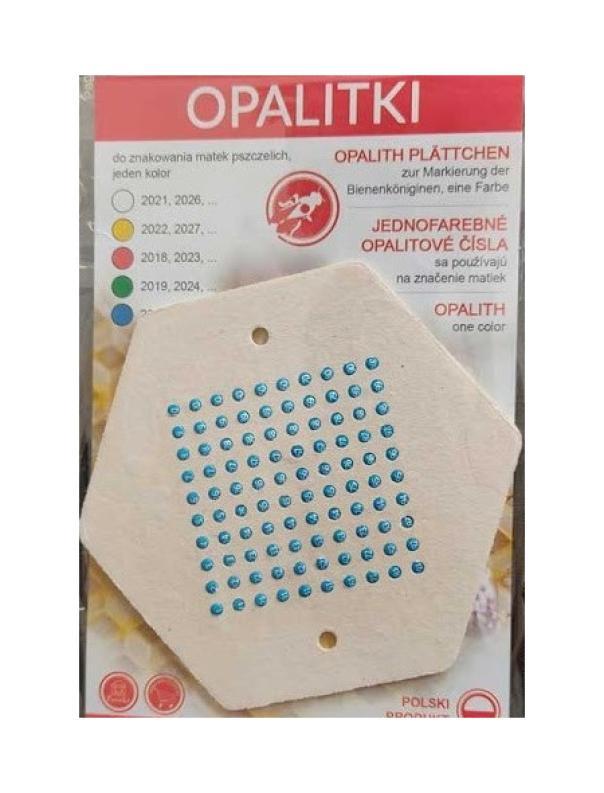 Supporto esagonale con dischetti gialli numerati 1-100 da incollare