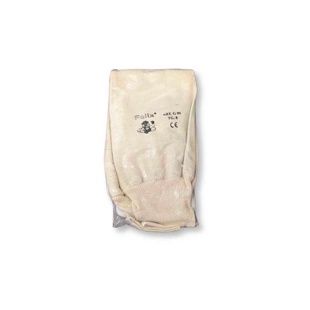 Guanti apicoltura confezionati in plastica con logo Felix taglia 8