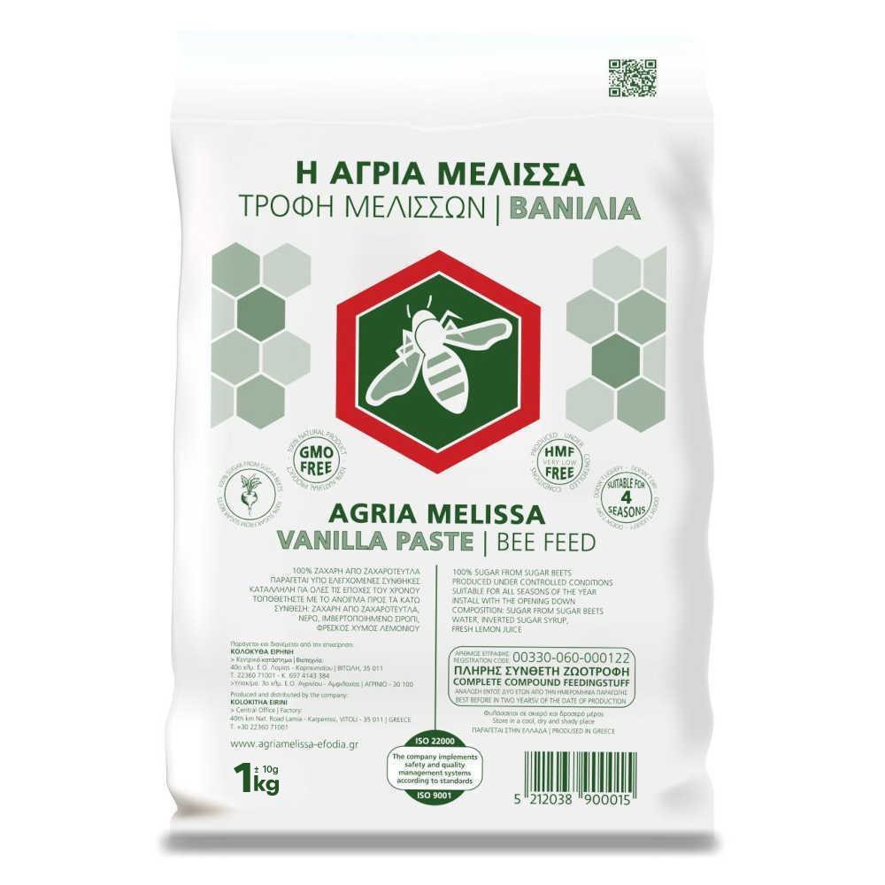 Candito pastoso alla vaniglia per nutrimento api Agria Melissa 1 kg