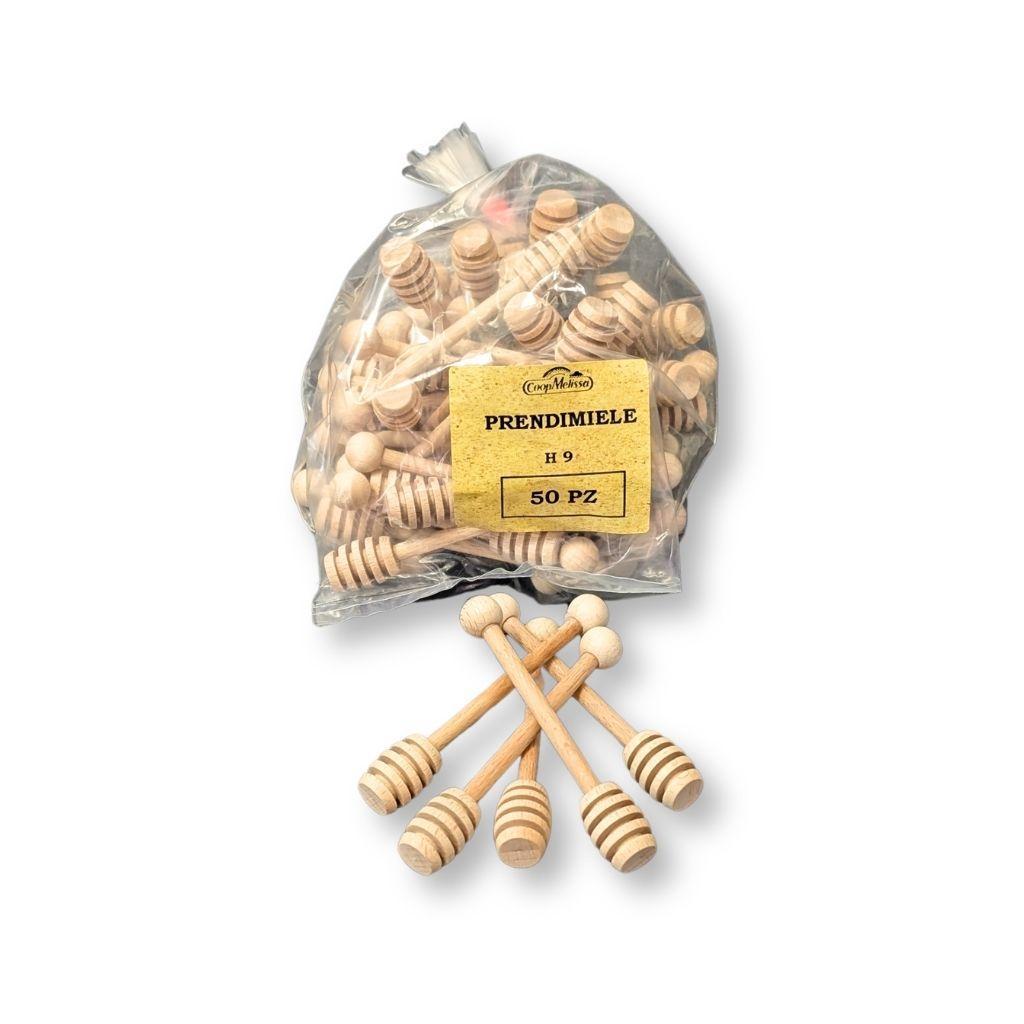 Confezione prendimiele artigianale in legno di faggio 9 cm 50 pezzi