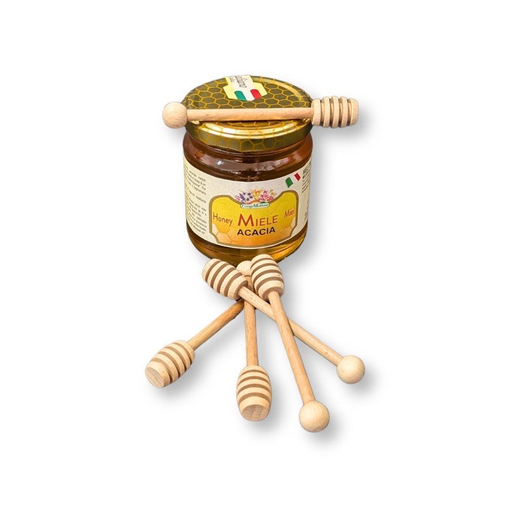 Prendimiele legno faggio 9 cm per uso con vasetti di miele