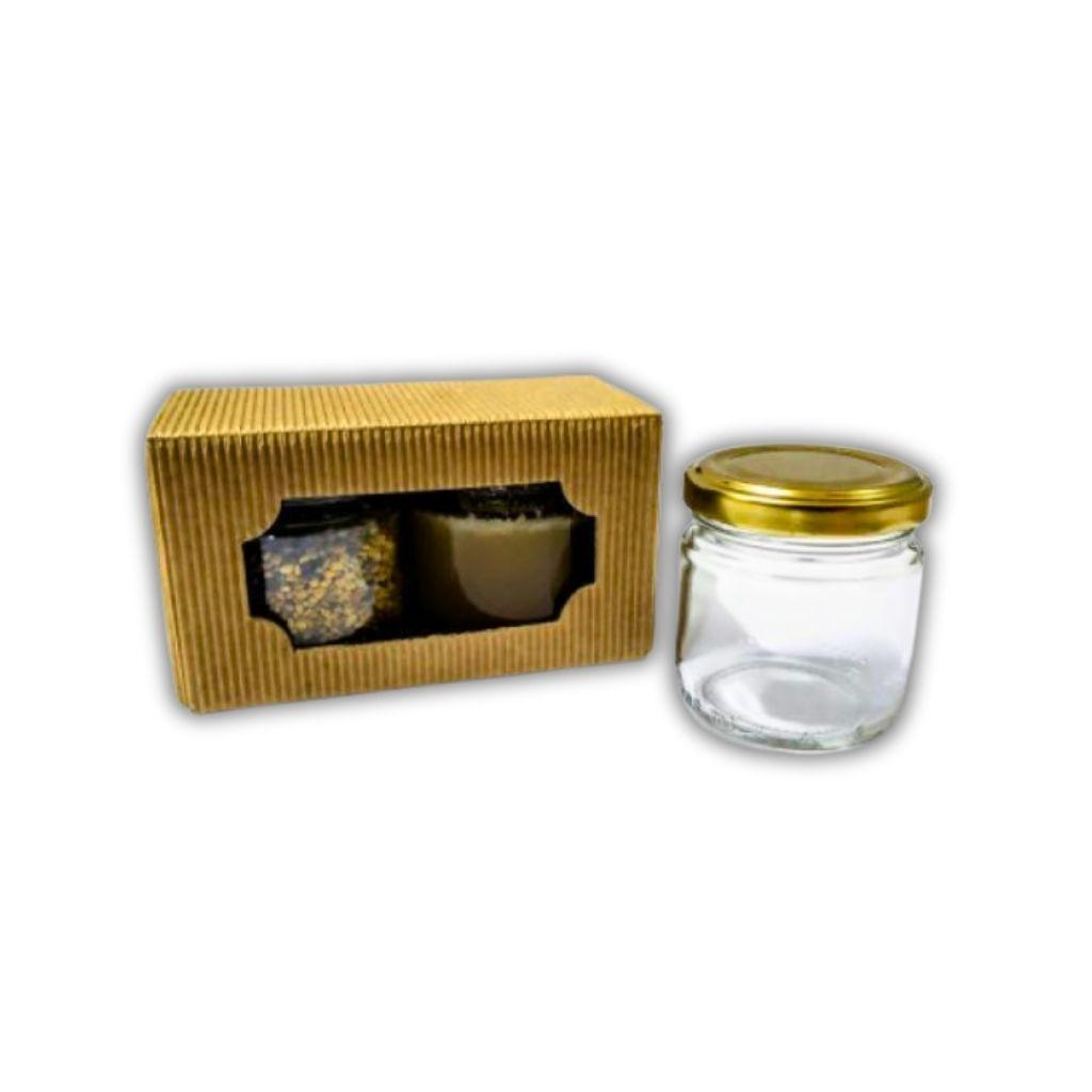 Scatole avana cartoncino ondulato finestrella per vasetti alimentari