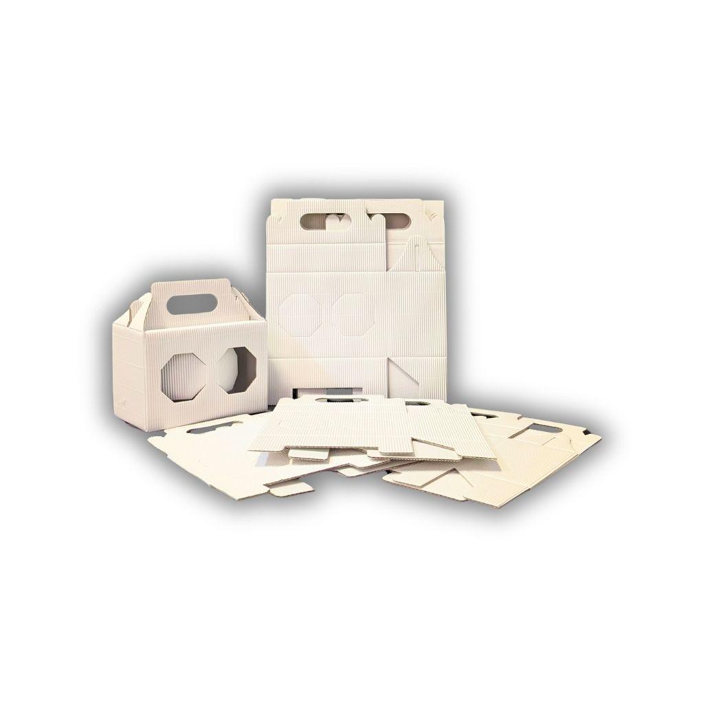 Scatole bianche in cartoncino ondulato per due vasetti da 250g