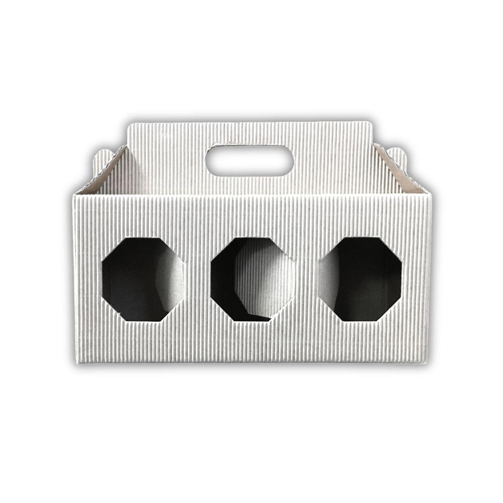 Sagoma scatoletta bianca cannetu00e9 per 3 vasetti miele 250g smontata