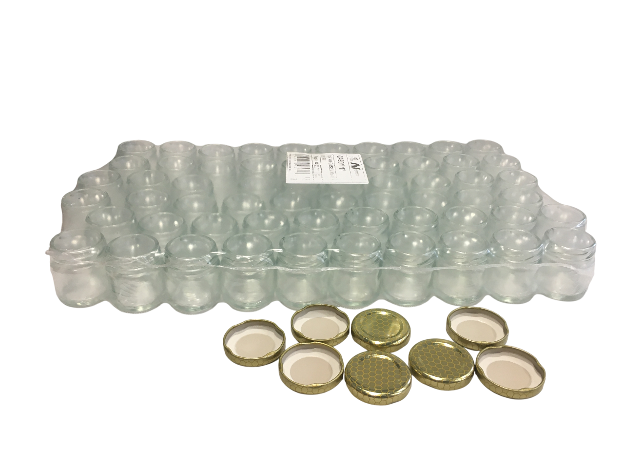 apicoltura.com vaso in vetro ml. 40, per 50 gr di miele (conf. da 120 pezzi) completo di tappo - foto 1