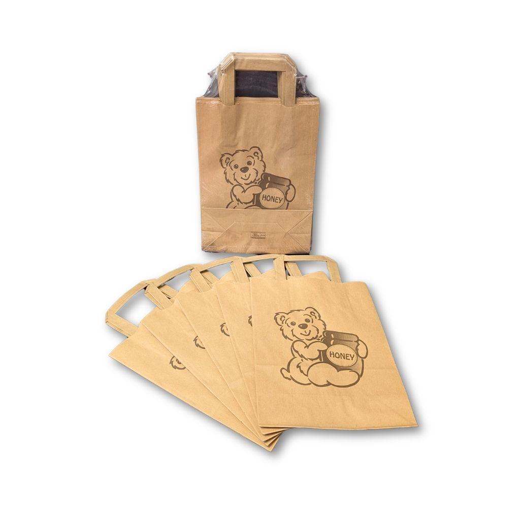 Buste carta con manici e orsetto per miele confezione multipla
