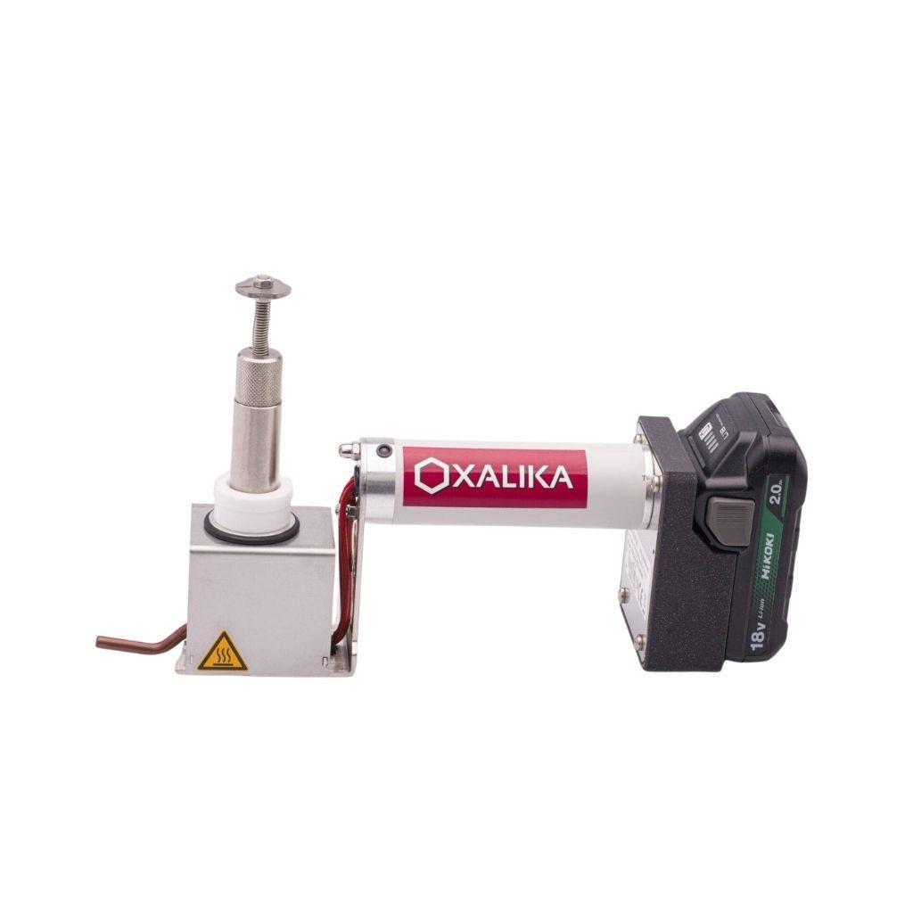 Sublimatore OXALIKA Mini Sprint cordless con stantuffo in posizione di lavoro